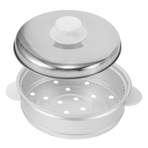 SOLUSTRE 1 Satz Aluminiumdampfer Dampfgarer Küchenzubehör Dampferversorgung stapelbare Dampfeinsatzpfannen Reisdampfer Haushaltsdampfer Dampfschale Dampferhalter Küchensieb Plastik Silber von SOLUSTRE