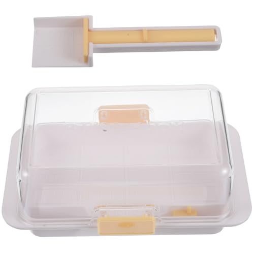 SOLUSTRE 1 Satz Aufbewahrungsbox für Butter küchenorganisation käsebox Butterträger für Kühlschrank Frischhaltedose Butterdose mit Deckel für Arbeitsplatte Butterhalter mit Deckel wie Weiß von SOLUSTRE