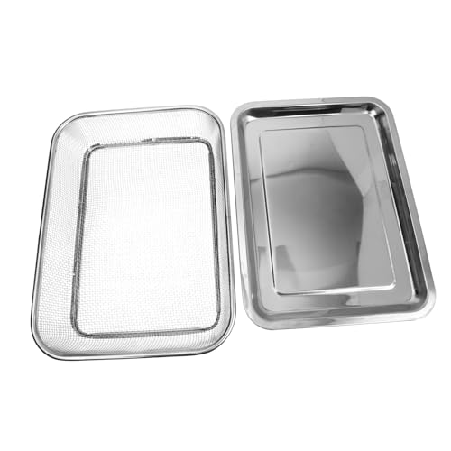 SOLUSTRE Frittierkorb 1 Satz Luftfrittierkorb für Backofen Hitze und Ölbeständig Quadratisches Abtropfgestell für Pommes und Snacks Küchenwerkzeug für Heiße Luftfritteusen von SOLUSTRE