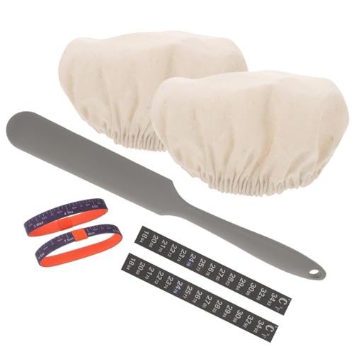 SOLUSTRE 1 Satz Sauerteig mit Zubehör Atmungsaktive Stoffabdeckungen Thermometer Aufkleber Datumsmarkierungsbänder und Spachtel für Fermentation von Brot von SOLUSTRE