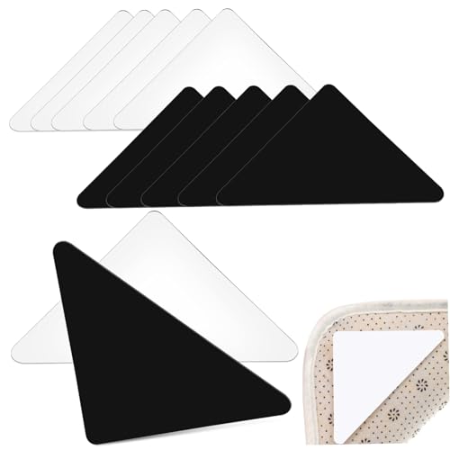 SOLUSTRE 1 Satz Teppichband 6 Weiß + 6 Schwarz Plakatband Teppichklebestreifen Anti-Klebeband Für Teppiche Teppichgreiferstreifen Ineinandergreifende Fußmatten Entfernbarer Kleber 12st von SOLUSTRE
