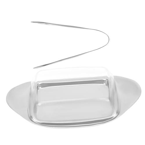 SOLUSTRE 1 Set Butterbox Buttertablett Butterdose Edelstahl Butterteller Metall Butterteller Edelstahl Butterhalter Butterteller Butterhalter Tablett Arbeitsplatte Butterhalter Pp von SOLUSTRE