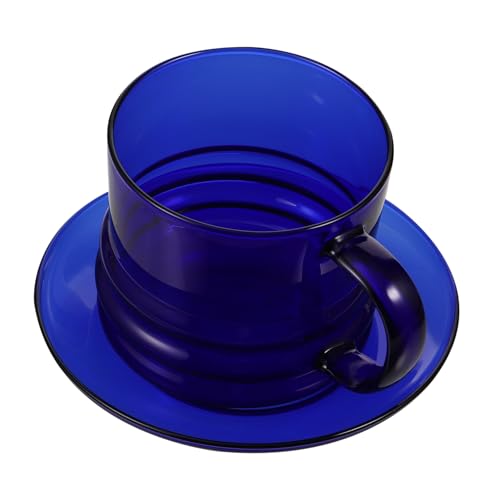 SOLUSTRE Kaffeetasse Aus Glas Mit Untertasse Hitze Und Kältebeständig Für Heiße Und Kalte Getränke Schlichtes Design Für Zuhause Und Cafés von SOLUSTRE
