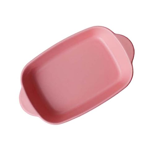 SOLUSTRE 1 Stück Backgeschirr Aus Keramik Kochen Mikrowellenofen Emaille-backbleche Für Den Backofen Backformen Für Aufläufe Stifte Tablett Utensil Kuchenpfannen Zum Backen Ofenpfanne Rosa von SOLUSTRE