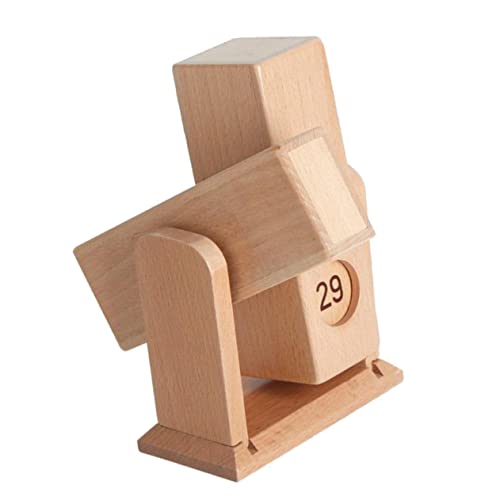 SOLUSTRE 1 Stück Holz Flip Kalender Mini Rahmen Raumdekoration Vintage Einzigartiger Foto Memo Kalender Bürokalender Für Schreibtisch Monitor Countdown Tischkalender von SOLUSTRE