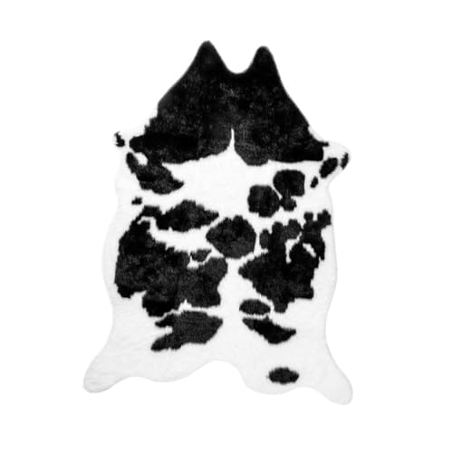 SOLUSTRE Kuhmuster Teppich aus Kunstfell rutschfeste Bodenmatte für Wohnzimmer Schlafzimmer Waschbare Multifunktionale Matte für Zuhause SOLUSTRE Kuhmuster Teppich aus Kunstfell rutschfeste Bodenmatte für Wohnzimmer Schlafzimmer Waschbare Multifunktionale Matte für Zuhause von SOLUSTRE