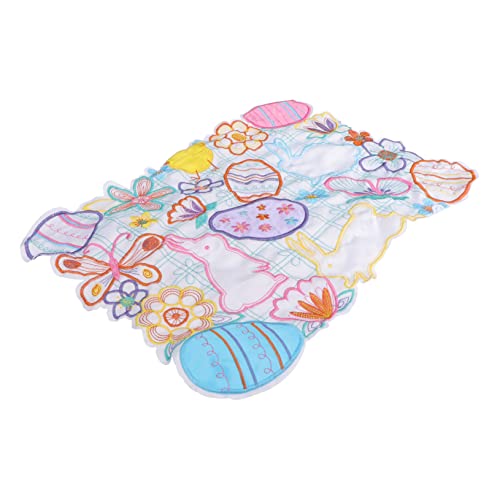 SOLUSTRE 1 Stück -tischsets Unterlage Für Heiße Gerichte Essgeschirr Matte Tischgetränketassenmatte Kaninchen Platzdeckchen Kaninchen Tischset Osterei Tischset Placemat Flachs Colorful von SOLUSTRE