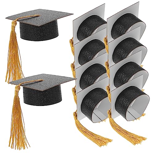 SOLUSTRE 10 Stück Doktorhut Dekoration Graduiertenkappen Mini Doktorhut Abschlusskappen Dekorationen Lustige Mini Abschlusshüte Abschlusshut Kelchabdeckung Schule Erwachsene von SOLUSTRE