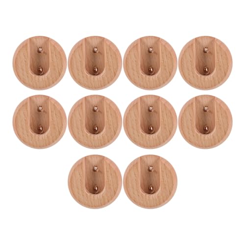 SOLUSTRE 10 Stück Kleiderstangen Halterungen aus Holz Schrankrohr Endkappen Wandmontage Robust und Installieren für Schlafzimmer und Badezimmer von SOLUSTRE