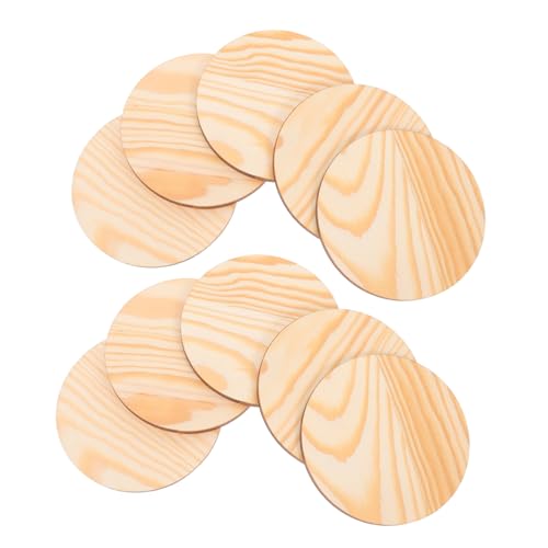 SOLUSTRE 10 Stück Runde Scheiben Stabile Kreise aus Natürlichem Material mit Stärke Vielseitig für DIY Bastelarbeiten Modellbau Zeichentafeln und Kleine Fahrzeugräder von SOLUSTRE