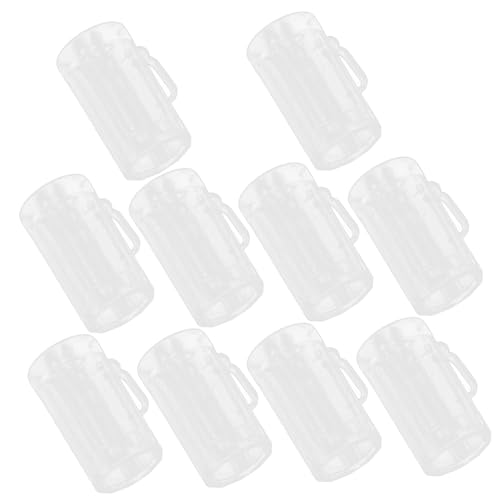 SOLUSTRE 10 Stück Teiliges Mini Bierbecher aus Klarem Transparente Miniatur Biergläser für Partydeko und Geburtstagsfeiern Wiederverwendbare Bruchsichere Bierbechermodelle für Puppenhaus von SOLUSTRE