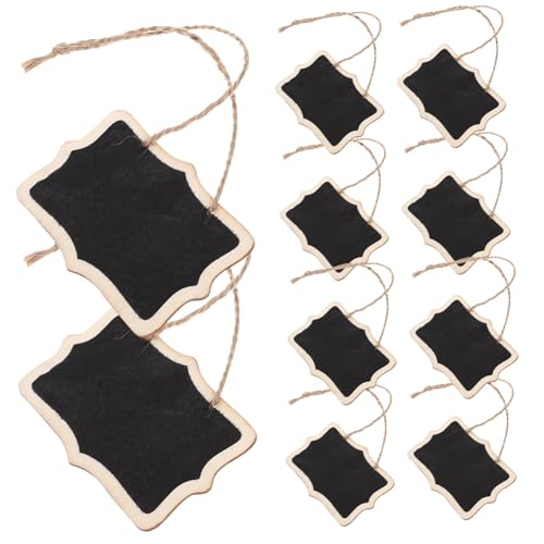 SOLUSTRE 10 Stück Teiliges Mini kreidetafel Holz Doppelseitig Beschreibbare Kleine Tafeln als Ladenöffnungszeiten schild Memo Werbetafel für Restaurant und Veranstaltung von SOLUSTRE