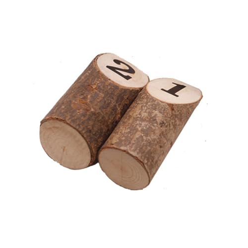 SOLUSTRE 10 Stück Teiliges Rustikale Baumstumpf Deko aus Echtem Holz mit Rinde Einzigartige Tischnummernhalter für Hochzeit Geburtstag Party Wiederverwendbar Natürliche Wohnzimmerschmuck von SOLUSTRE