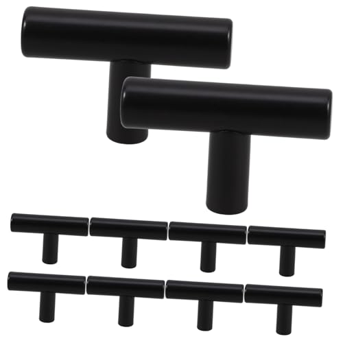 SOLUSTRE 10 Stück Teiliges Schrankknöpfe aus Edelstahl Schwarz Modernes Hohles Design Leichter Griff Einfache Montage Vielseitig für Küchenschränke und Badezimmerschränke Geeignet von SOLUSTRE