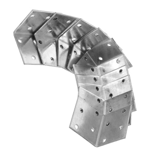 SOLUSTRE 10 Stück Teiliges Verzinktes Stahlwinkel Robuste Eckverbinder für Möbel und Aufbewahrung Vielseitige Montagewinkel für Rahmen Tische Betten Stabile Wandhalterungen mit von SOLUSTRE