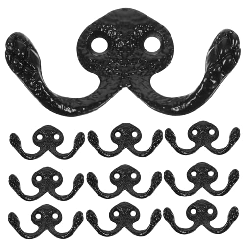 SOLUSTRE 10 Stück Teiliges Wandhaken aus Metall Vintage Stil mit Antik Bronzierter Oberfläche Multifunktionale Garderobenhaken für Badezimmer Küche Schlafzimmer Einfache Montage von SOLUSTRE
