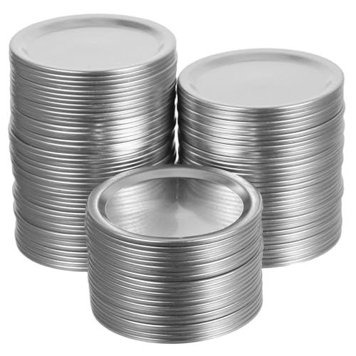 SOLUSTRE 100 Stück Aluminium Einmachdeckel für Einmachgläser Metallringe mit Luftdichtem Verschluss Auslaufsicher Passend für Einmachgläser mit Normaler Öffnung zur SOLUSTRE 100 Stück Aluminium Einmachdeckel für Einmachgläser Metallringe mit Luftdichtem Verschluss Auslaufsicher Passend für Einmachgläser mit Normaler Öffnung zur von SOLUSTRE