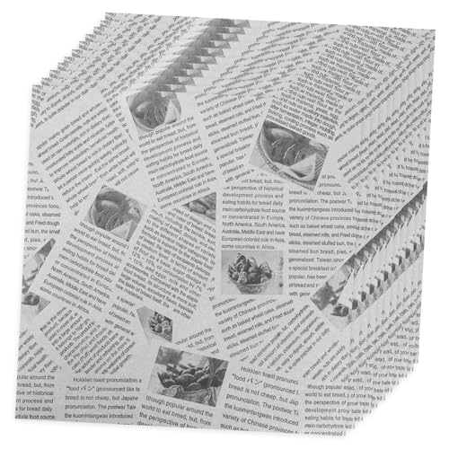 SOLUSTRE 100 Stück Greaseproof Papierblätter Lebensmittel Verpackungspapier Fettbeständig für Sandwich Pommes Burger Backen und Brotkorb Einlagen von SOLUSTRE