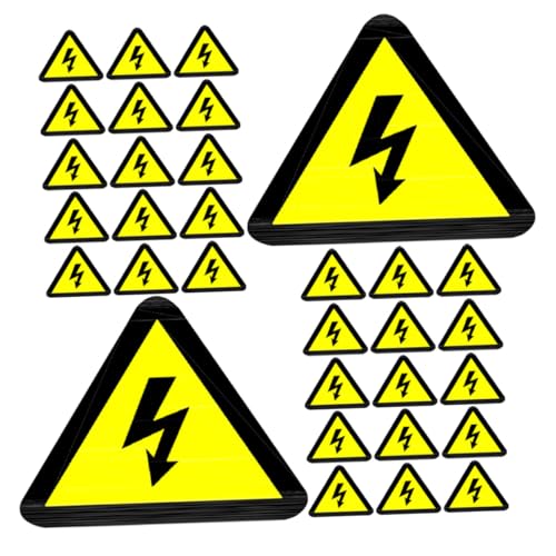 SOLUSTRE 100 Stück Hochspannung Warnaufkleber Gelb Dreieckige Elektrische Gefahrenzeichen Selbstklebend Elektrische Schock Warnschilder Für Anlagen Sicherheitshinweise von SOLUSTRE