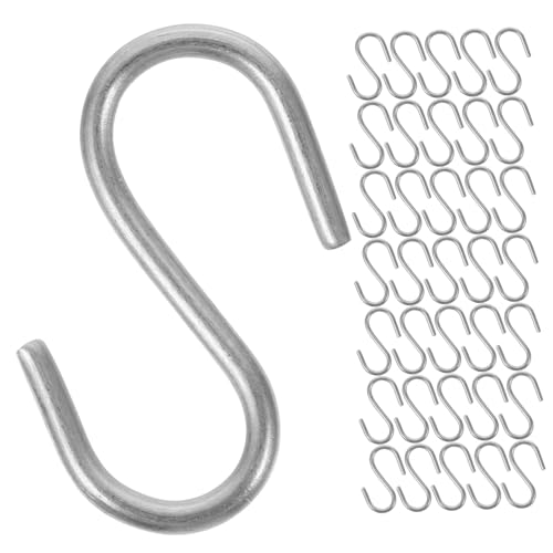 SOLUSTRE 100 Stück S haken aus Robustem Edelstahl Vielseitige Aufhängehaken für Kleidung Taschen Küchenutensilien und Heimdeko Stilvoll und Praktisch für Garderobe Küche Bad und Büro von SOLUSTRE