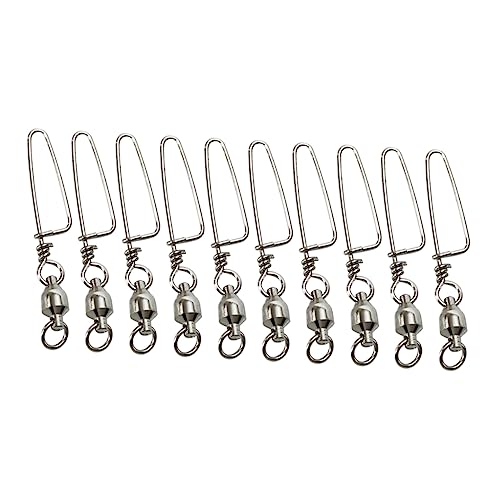 SOLUSTRE 10st Angeln Snap Barrel Drehhaken Zum Angeln Angel-schnappverbinder Schwenker Für Angelfässer Barrel Swivel-anschluss Angeln Hängender Wirbel Drehclip Angeln Metall Lager Rotieren von SOLUSTRE