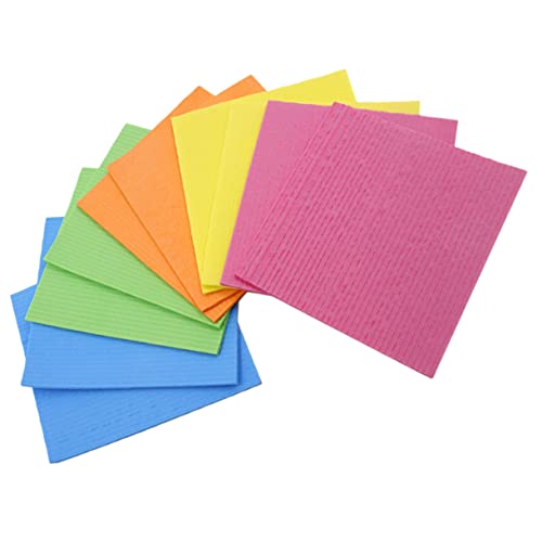 SOLUSTRE 10stücke Schwammtuch Für Küche Zellulose-schwammtücher Wasserabsorbierende Reinigungstücher Spüllappen Küchenreinigungstücher Geschirrtücher Einfach Zu Verwenden Und von SOLUSTRE