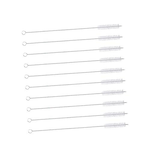 SOLUSTRE Edelstahl Strohhalmbürste 10 Stück 8mmx20cm Reinigungsbürste Für Trinkhalme Spülmaschinenfest Mit Abnehmbaren Schlüsselring Für Wiederverwendbare Strohhalme von SOLUSTRE