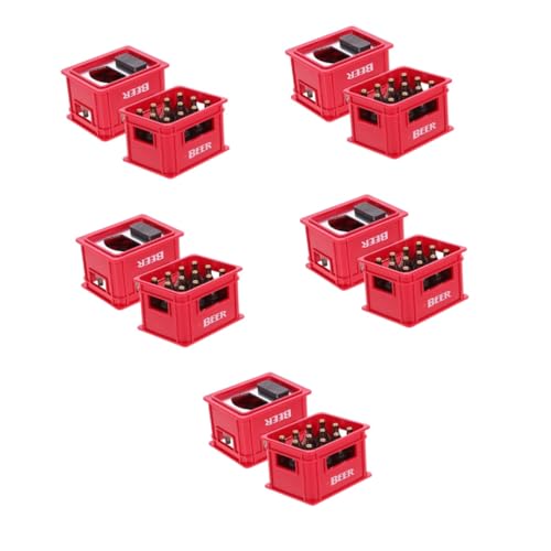 SOLUSTRE 10stücke Kreativer Magnetischer Flaschenöffner Im Bierkasten-design Tragbar Für Partys Und Veranstaltungen Rote Farbe Einzigartiges Für Bierliebhaber von SOLUSTRE