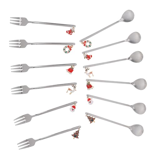SOLUSTRE 12 Stück Besteckset aus Edelstahl Kaffeelöffel Schokoladenlöffel kleine Löffel Besteck Kaffee-Rührlöffel Mischlöffel kleine Dessertlöffel Heimlöffel 410er Edelstahl Silber von SOLUSTRE