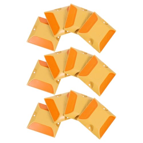 SOLUSTRE 12 Stück Straßenreflektoren Gelbe Straßenpflaster Markierungen für Einfahrten Gehwege mit Hoher Sichtbarkeit Langlebig und Schnell Montierbar zur Verkehrssicherheit bei Dunkelheit von SOLUSTRE