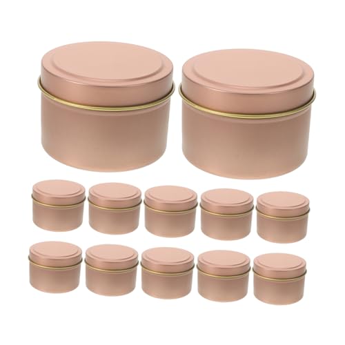 SOLUSTRE 12 Stück Teiliges Aromatherapie Kerzengläser aus Metall mit Deckeln Robuste DIY Kerzendosen für Teelichter Modische Duftkerzenbehälter für Kreative Kerzenherstellung und von SOLUSTRE