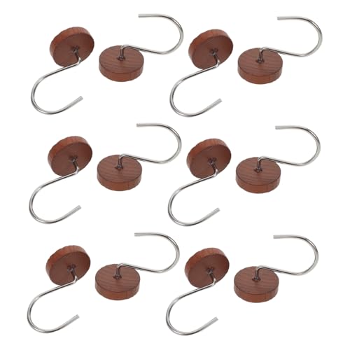 SOLUSTRE 12 Stück Teiliges Holz-duschvorhangringe mit Metallhaken Rustikale Natürliche Holz-Optik Dekorative Vorhanghaken für Badezimmer Vielseitig Passend zu Vintage und Modernen Stilen von SOLUSTRE