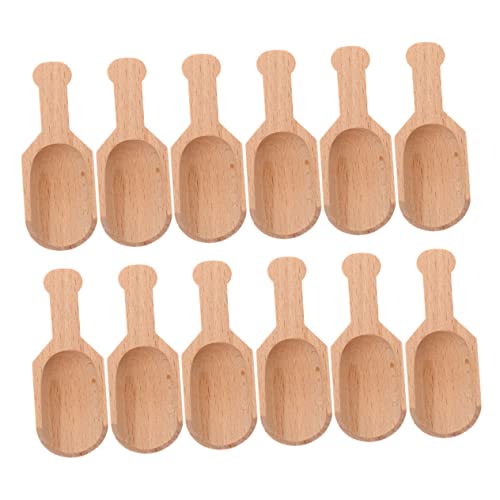 SOLUSTRE 12 Stück Teiliges Mini Holzlöffel aus Robustem Buchenholz Vielseitige Gewürz und Teelöffel Praktisch für Salz Tee Milchpulver für Küche und Haushalt von SOLUSTRE