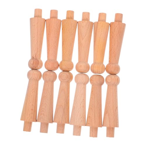SOLUSTRE 12stücke Holzbalkenspindeln Unbemalt Unverarbeitet Holzspindeln Für Möbel Rustikale Möbelbaluster Schnitzsäulen Für Weinregale Handwerksbaluster Für Möbel Naturholzspindeln von SOLUSTRE