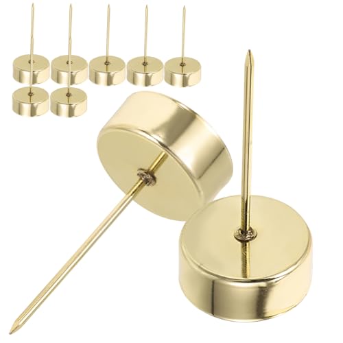 SOLUSTRE 12 Stück Weihnachtskerzenhalter mit Spike Stecker für Tischdeko Metallkerzenhalter für Festliche für Kerzen und Teelichter Goldene Ausführung von SOLUSTRE