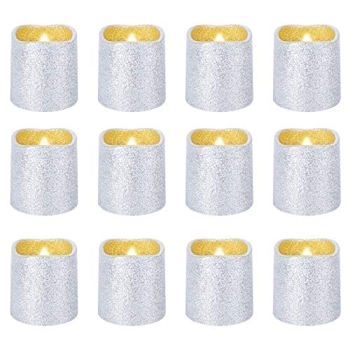 SOLUSTRE 12st Teelichter Kerzen Batteriebetrieben Timer-teelichter Flammenlose Teelichter Kerze Teelicht Batterie Teelichter Kerzen Kerzenlampen Kerzenlicht Dekoration Led Weiß Silber- SOLUSTRE 12st Teelichter Kerzen Batteriebetrieben Timer-teelichter Flammenlose Teelichter Kerze Teelicht Batterie Teelichter Kerzen Kerzenlampen Kerzenlicht Dekoration Led Weiß Silber- von SOLUSTRE