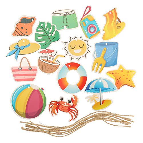 SOLUSTRE 16stücke Tropische Dekorationen Hängeornamente Für Hawaii-Party Luau-Strand-Pool-Party-zubehör Aus Papier Verschiedene Formen Und Farben Doppelseitig Bedruckt Für von SOLUSTRE