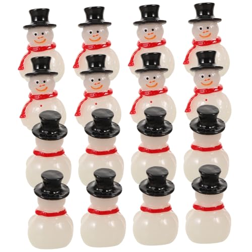 SOLUSTRE 16stücke Mini-schneemannfiguren Aus Kunstharz Miniatur-schneemänner Zum Basteln Kleine Schneemann-Ornamente Für Weihnachts-Dekorationen Heimwerker Und Feengarten-Dekorationen von SOLUSTRE