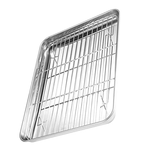 SOLUSTRE 1Satz Grillplatte mit Netz Rack Multifunktionale Anzeigeplatte für Bbq für Induktionsherde Teppanyaki und Grill Hitzebeständig und Leicht zu Reinigen von SOLUSTRE