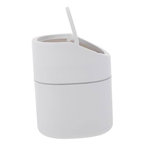 SOLUSTRE 1Stück Mini Desktop Mülleimer mit Deckel Praktischer Abfallbehälter für Haushalt und Büro Clamshell Design Platzsparend für Papiertücher und von SOLUSTRE