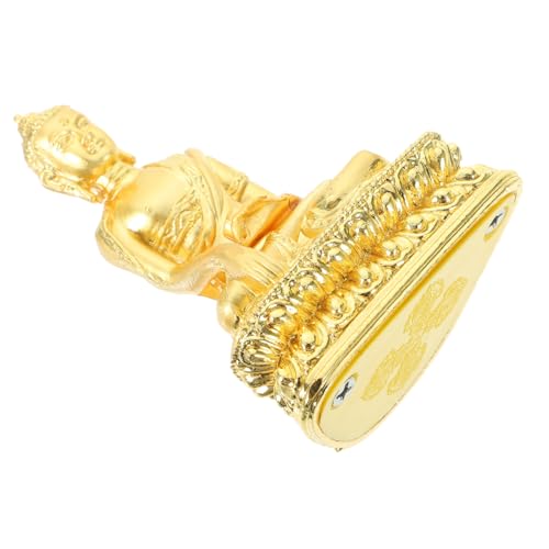 SOLUSTRE 1Stück Vergoldetes Buddha Ornament Tragbar Kleiner Shakyamuni Buddha Geeignet für Büro Desktop und Gartendeko Hochwertige Kupferlegierung und Langlebig von SOLUSTRE