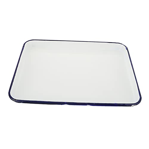 SOLUSTRE 1stk Quadratische Platte Aus Weißer Emaille Porzellan Handtuch Fach Medizinische Fach Veranstalter Tabletts Für Servierplatten Keramik Nierenschale Labortablett Zahnplatte Rechteck von SOLUSTRE