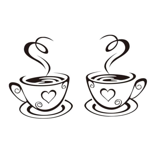 SOLUSTRE 2 Blätter Wandtattoo Kaffeetasse Kreativer Cup Wall Sticker Selbstklebend für Küche Wohnzimmer Wanddekoration Einfache Anbringung SOLUSTRE 2 Blätter Wandtattoo Kaffeetasse Kreativer Cup Wall Sticker Selbstklebend für Küche Wohnzimmer Wanddekoration Einfache Anbringung von SOLUSTRE