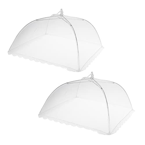 SOLUSTRE 2 STÜCK Faltbare Fliegenhaube Staubschutz Lebensmittelabdeckung aus Netzmaterial für Küche Picknick und Garten Insektenschutz für Speisen von SOLUSTRE