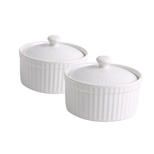SOLUSTRE 2 STÜCK Runde Keramik Backschalen Kleine Hitzebeständige Schüsseln für Desserts Pudding und zum Backen und Servieren Weiß SOLUSTRE 2 STÜCK Runde Keramik Backschalen Kleine Hitzebeständige Schüsseln für Desserts Pudding und zum Backen und Servieren Weiß von SOLUSTRE
