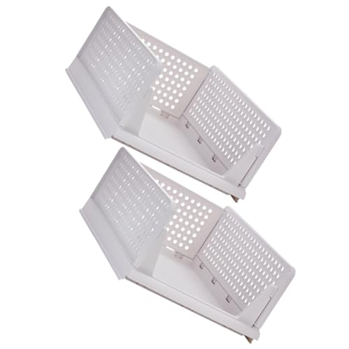 SOLUSTRE 2 STÜCK Stapelbare Kunststoff Kleideraufbewahrung Atmungsaktive Faltbare Organizer für Schlafzimmer und Kleiderschrank Robust und Formbeständig von SOLUSTRE