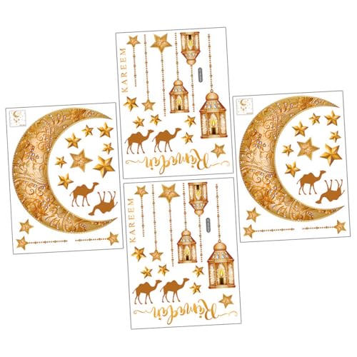 SOLUSTRE 2 Sätze Ramadan Party Dekoration Selbstklebende Mond Sterne Wandsticker aus PVC für Eid Mubarak Fenster Tür Wohnzimmer Schlafzimmer Dekorationsset ohne Rückstände SOLUSTRE 2 Sätze Ramadan Party Dekoration Selbstklebende Mond Sterne Wandsticker aus PVC für Eid Mubarak Fenster Tür Wohnzimmer Schlafzimmer Dekorationsset ohne Rückstände von SOLUSTRE