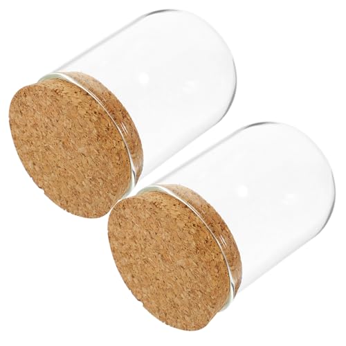 SOLUSTRE 2 Sätze Teiliges von Erhaltenen Blumengläsern mit Korkuntersetzer wasserdichte Glasglocke für Romantische Tischdekoration für Zuhause und Büro von SOLUSTRE