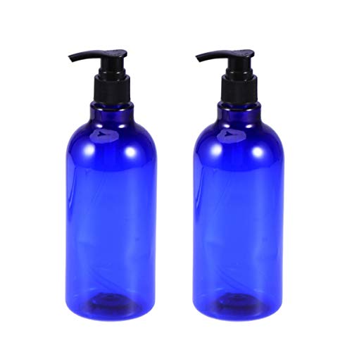 SOLUSTRE 2 St Seifenspender Pumpflasche Leer Nachfüllbar 500ml Blau Flaschen Lotion Shampoo Schaum Gel Reinigungsmittel Seifen Kosmetik Behälter Reisen Hause Hotel Bad von SOLUSTRE