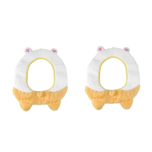 SOLUSTRE 2 Stck. Corgi-toilettensitz Flauschiger Toilettensitzbezug Sitzkissen Corgi -toilettensitzabdeckung Toilettensitzring Toilettensitzauflage Künstliches Kaninchenfell Weiß von SOLUSTRE